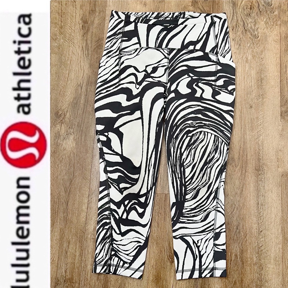 Lululemon‎ Swift Speed High-Rise Crop 21" Spin Off Jacquard Vapor Graphite Grey